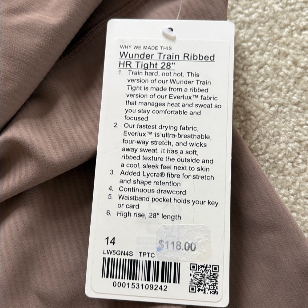 Lululemon Wunder Train High-Rise Ribbed Tight 28" - Picture 4 of 4